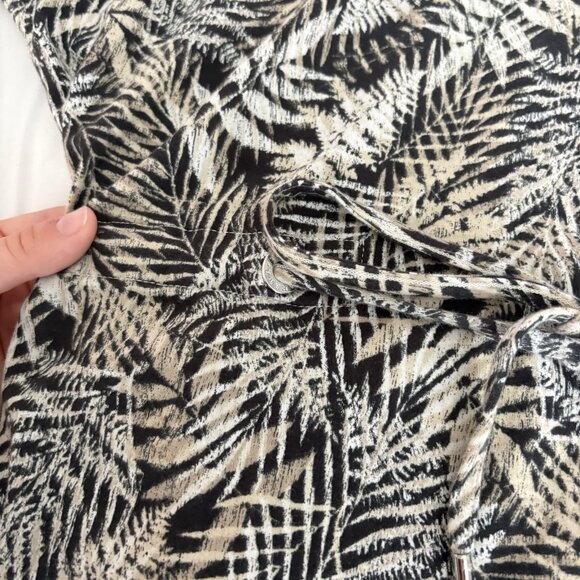 Tommy Bahamas Womens Floral Tropical Short-Sleeve Dress Tie Pockets Black - Picture 4 of 9